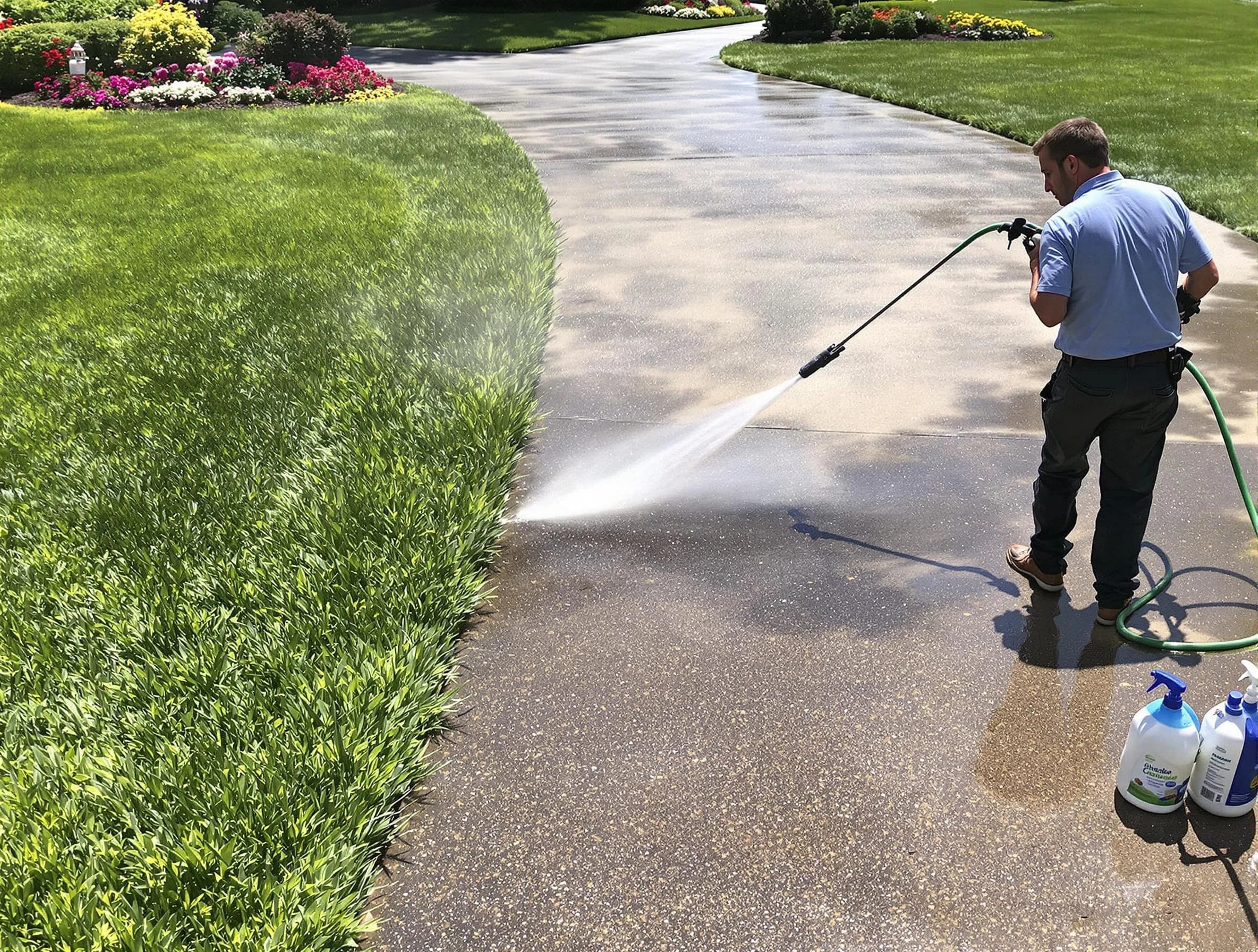 Before and after pressure washing by Brook Park Power Washing in Brook Park