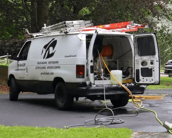 Brook Park Power Washing professionals cleaning commercial fleet in Brook Park